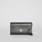 Burberry Burberry Monogram Motif Leather Wallet With Detachable Strap, Black