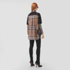 Burberry Burberry Check Panel Cotton Oversized T-shirt