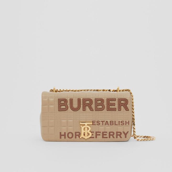 Burberry Burberry Small Quilted Horseferry Print Lambskin Lola Bag, Yellow