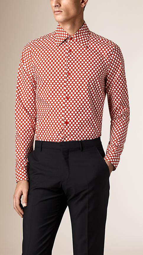 Burberry Prorsum Polka Dot Cotton Shirt