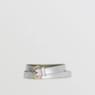 Burberry Burberry Slim Metallic Leather D-ring Belt, Size: 100, Grey