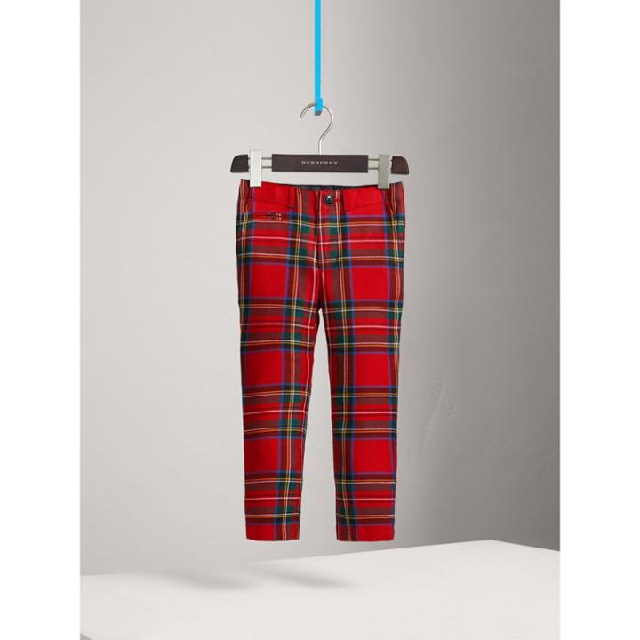 Burberry Burberry Tartan Wool Trousers, Size: 14y, Red