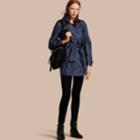 Burberry Burberry Packaway Trench Coat With Bell Sleeves, Size: 02, Blue