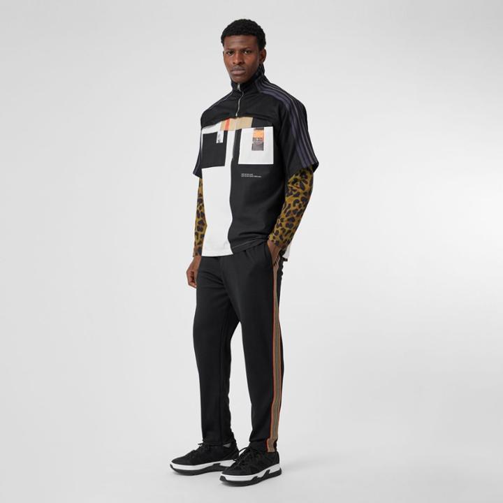 Burberry Burberry Icon Stripe Detail Jersey Trackpants, Size: M, Black
