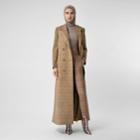 Burberry Burberry Contrast Check Wool Cotton Trench Coat, Size: 04, Brown