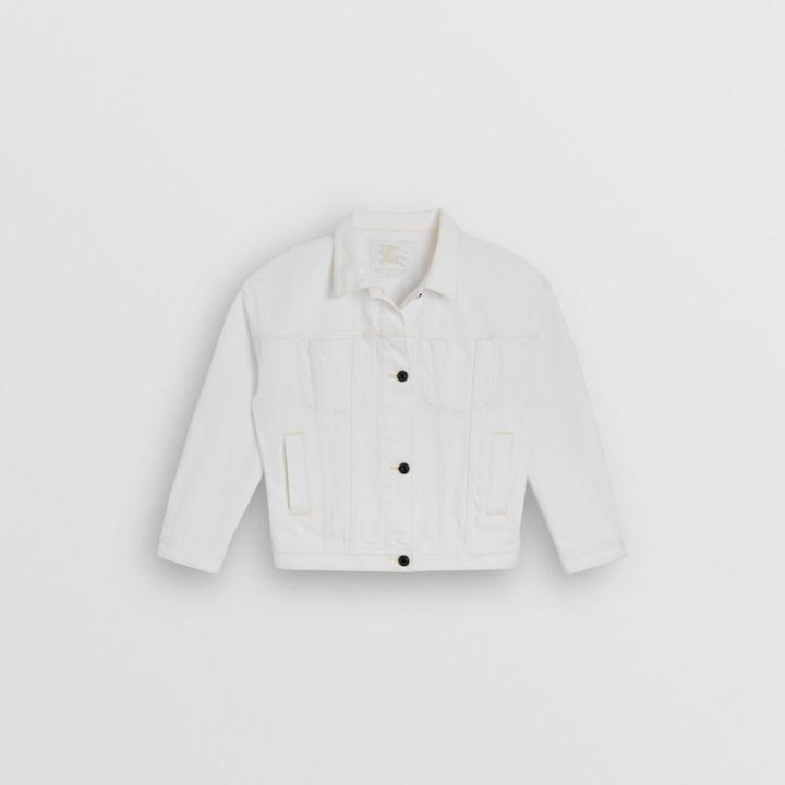Burberry Burberry Childrens Logo Print Denim Jacket, Size: 12y, White