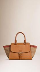 Burberry Medium Canvas Check And Leather Tote Bag