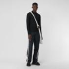 Burberry Burberry Long-sleeve Cotton Piqu Polo Shirt, Size: Xl, Black