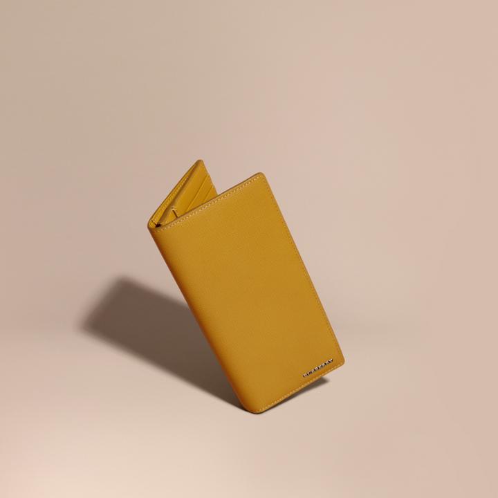 Burberry Burberry London Leather Continental Wallet, Yellow