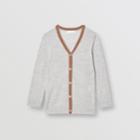 Burberry Burberry Childrens Icon Stripe Detail Merino Wool Cardigan, Size: 3y, Grey
