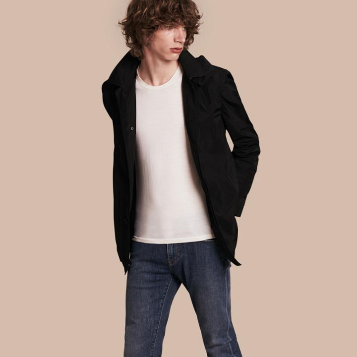 Burberry Burberry Showerproof Hooded Coat With Removable Warmer, Size: Xl, Black