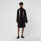 Burberry Burberry Archive Print-lined Tropical Gabardine Car Coat, Size: 00, Black