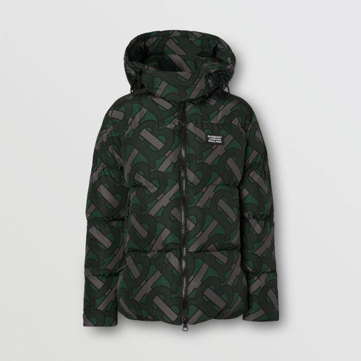 Burberry Burberry Monogram Print Puffer Jacket, Size: Xs, Green