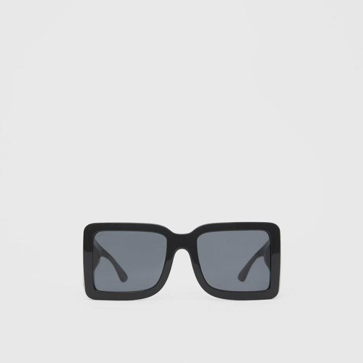 Burberry Burberry B Motif Square Frame Sunglasses, Black