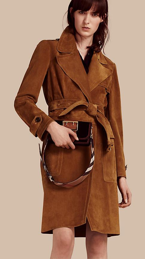 Burberry Suede Wrap Coat