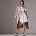 Burberry Burberry Pintuck Detail Stretch Cotton Shirt Dress, Size: 06, White