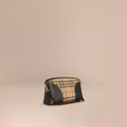 Burberry Burberry Horseferry Check And Leather Clutch Bag, Black