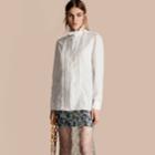 Burberry Burberry Ruff Collar Cotton Tulle Shirt, Size: 46, White
