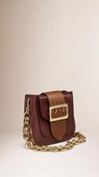 Burberry The Small Belt Bag -square In Leather And House Check