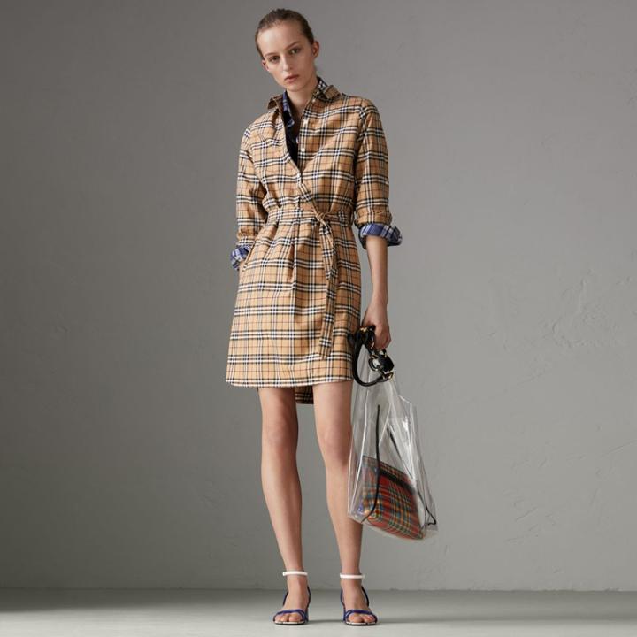 Burberry Burberry Check Cotton Tunic Dress, Size: 04