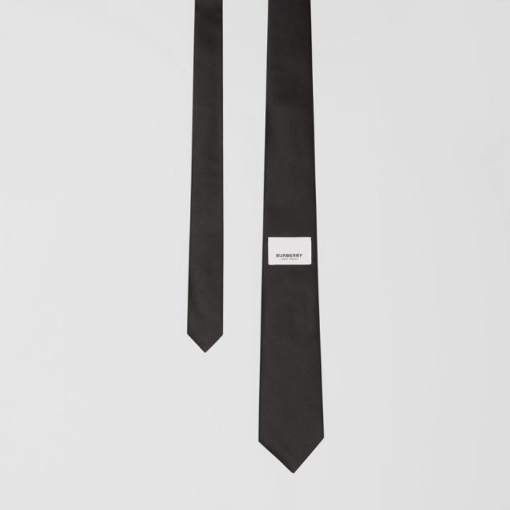Burberry Burberry Classic Cut Logo Appliqu Silk Satin Tie, Black