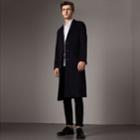 Burberry Burberry Velvet Collar Wool Cashmere Coat, Size: 48, Blue