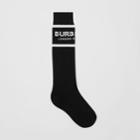 Burberry Burberry Logo Intarsia Cotton Blend Socks, Black