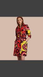 Burberry Floral Print Silk Trench Coat