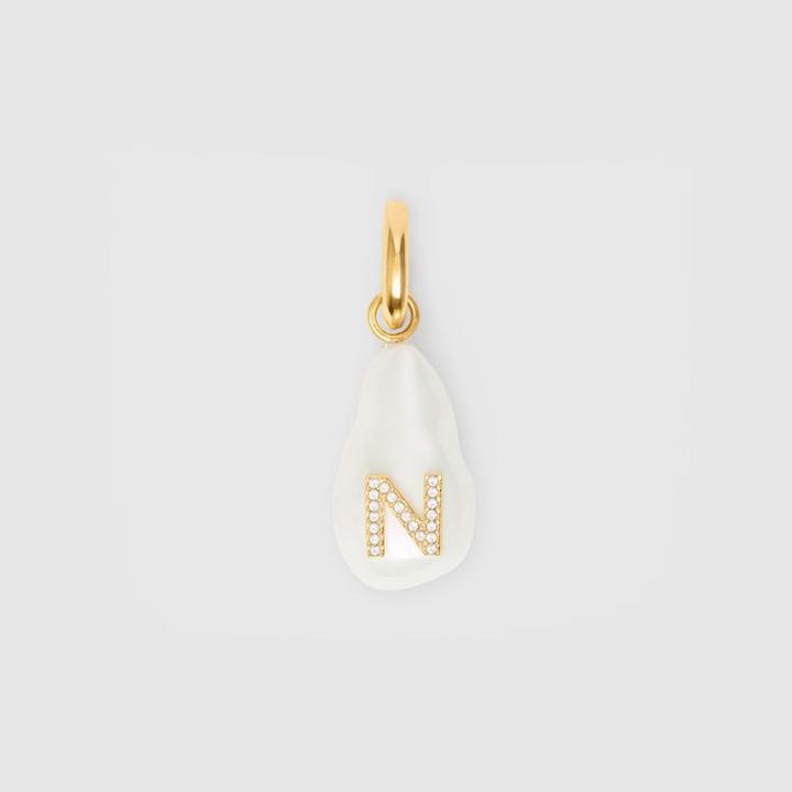 Burberry Burberry 'n' Crystal And Resin Pearl Letter Charm - Online Exclusive