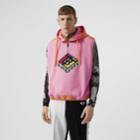 Burberry Burberry Sleeveless Logo Graphic Wool Hoodie, Size: M, Pink