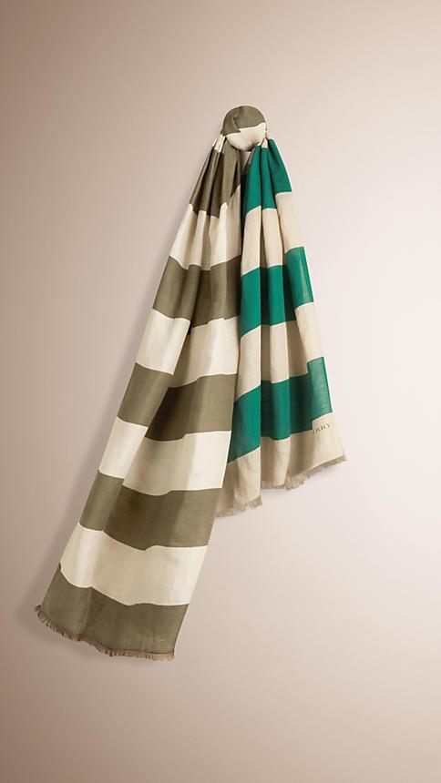 Burberry Striped Modal Linen Scarf