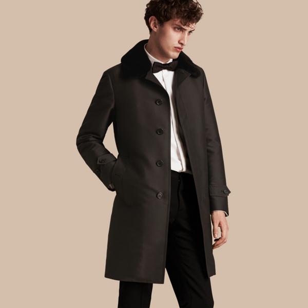 Burberry Car Coat With Detachable Warmer And Mink Topcollar