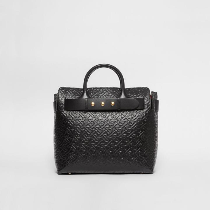 Burberry Burberry The Medium Monogram Leather Triple Stud Belt Bag, Black