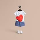 Burberry Burberry Hooked Heart Motif Cotton T-shirt, Size: 9m, White