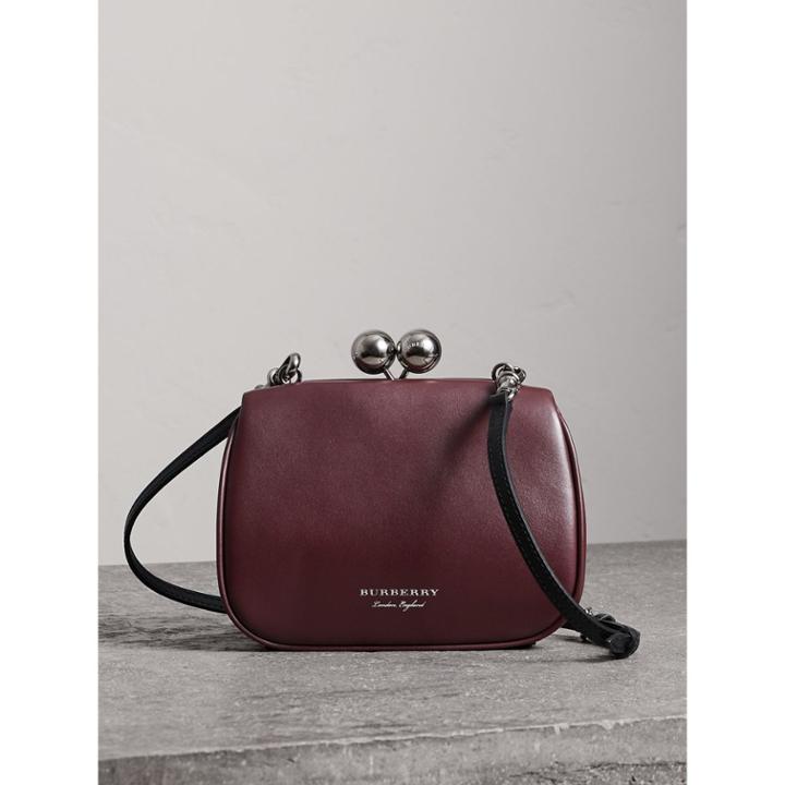 Burberry Burberry Small Leather Frame Bag, Red