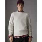 Burberry Burberry Anchor Intarsia Merino Wool Cashmere Sweater, White