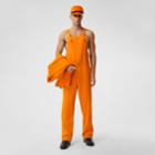 Burberry Burberry Wool And Modal Bib-front Trousers, Size: 50, Orange