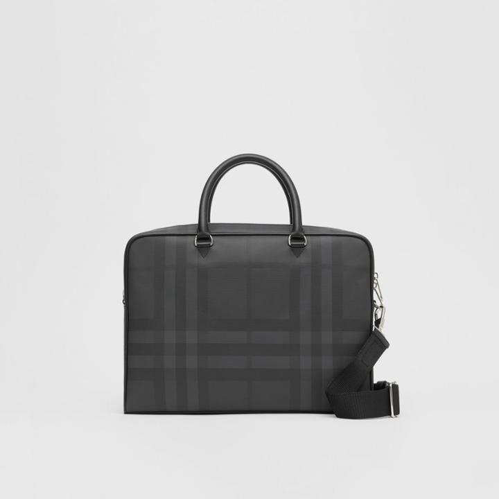 Burberry Burberry London Check And Leather Briefcase, Black