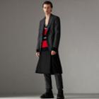 Burberry Burberry Pinstriped Wool Blend Twill Tailored Jacket, Size: 38, Grey