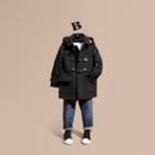 Burberry Burberry Wool Duffle Coat With Check-lined Hood, Size: 8y, Black