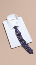 Burberry Slim Cut Leaf Jacquard Silk Tie