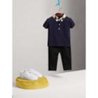 Burberry Burberry Check Collar Cotton Polo Shirt, Size: 3y, Blue
