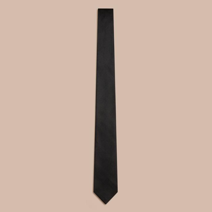 Burberry Burberry Slim Cut Check Silk Tie, Black