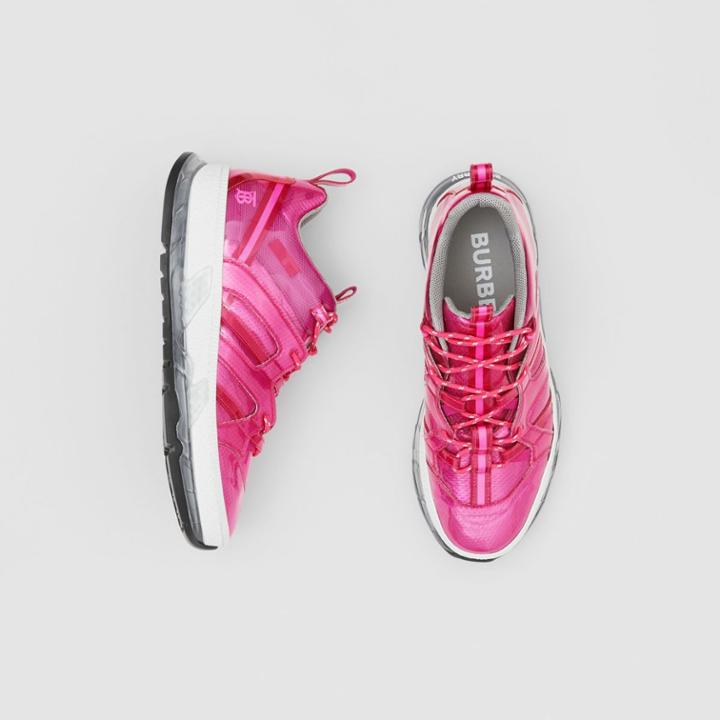 Burberry Burberry Vinyl And Nylon Union Sneakers, Size: 40.5, Pink
