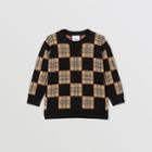 Burberry Burberry Childrens Chequer Merino Wool Jacquard Sweater, Size: 3y, Beige