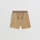 Burberry Burberry Childrens Icon Stripe Detail Cotton Twill Shorts, Size: 2y