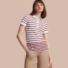 Burberry Burberry Striped Stretch Cotton Piqu Polo Shirt, Size: M, Red