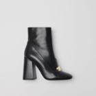 Burberry Burberry Studded Bar Detail Leather Ankle Boots, Size: 37, Black