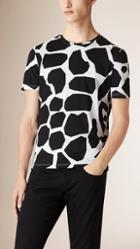 Burberry Prorsum Angular Animal Print Cotton T-shirt
