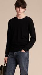Burberry Burberry Check Trim Cashmere Cotton Sweater, Size: Xxl, Black